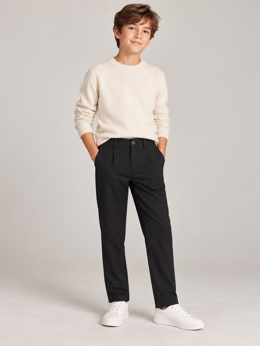 Zara Boys Black Pleated Slim Dress Pants Size 11–12 152